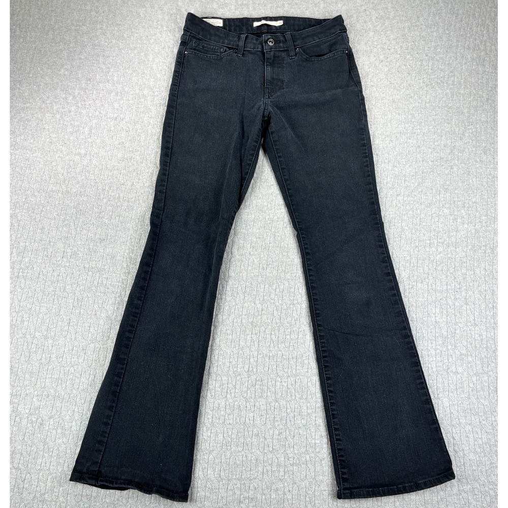 Levis Premium 715 Bootcut Women 29/27x29 Black Denim Stretch Jeans